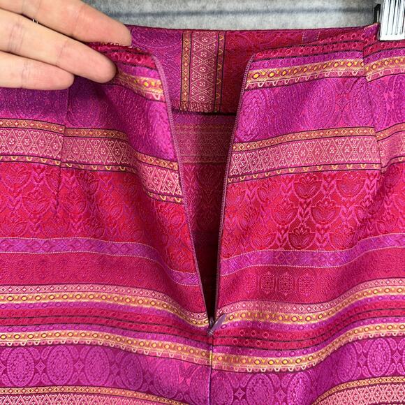 Necessary Objects Womens Skirt Size Small Pink Striped 100% Polyester Back Zip - Picture 3 of 12